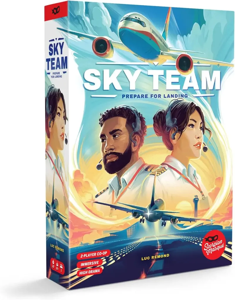 Scorpion Masqué, Sky Team, Brettspiel |   Co-Op-Spiel |   Ab 10 Jahren |   2-Spieler |   20 Minuten