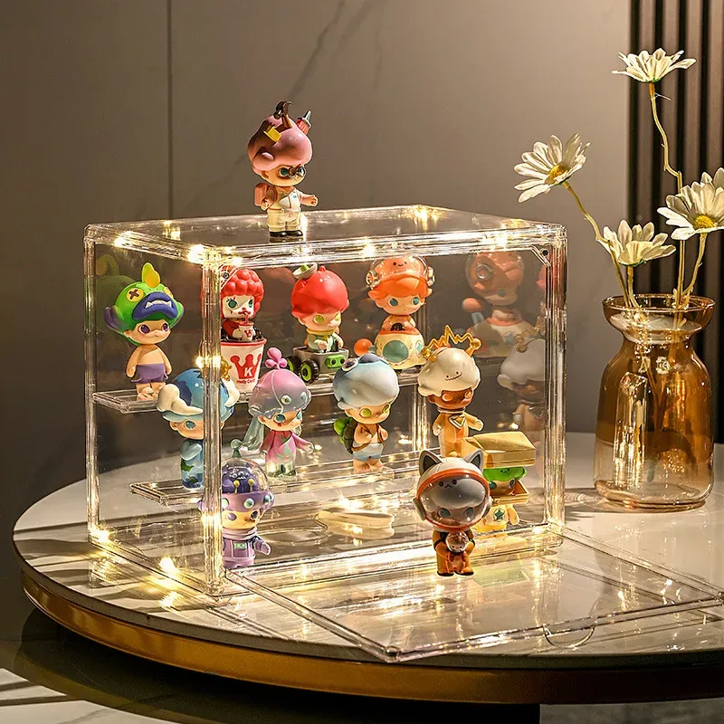 Klare Displaybox für Fingures, faltbare Spielzeugvitrine aus klarem Acryl für Figuren und Blindbox-Puppen, Action-Figuren-Organizer