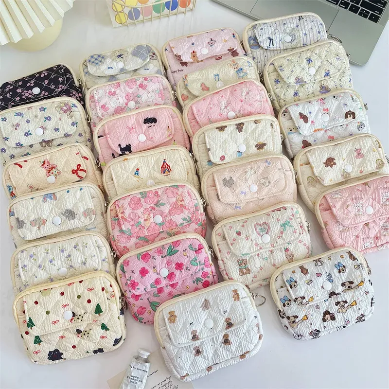 Nette Cartoon Kleine Reise Kosmetik Lippenstift Kopfhörer Karte Tragbare Lagerung Tasche Geldbörse Frauen Geschenk Beutel In Make-up Taschen Organizer