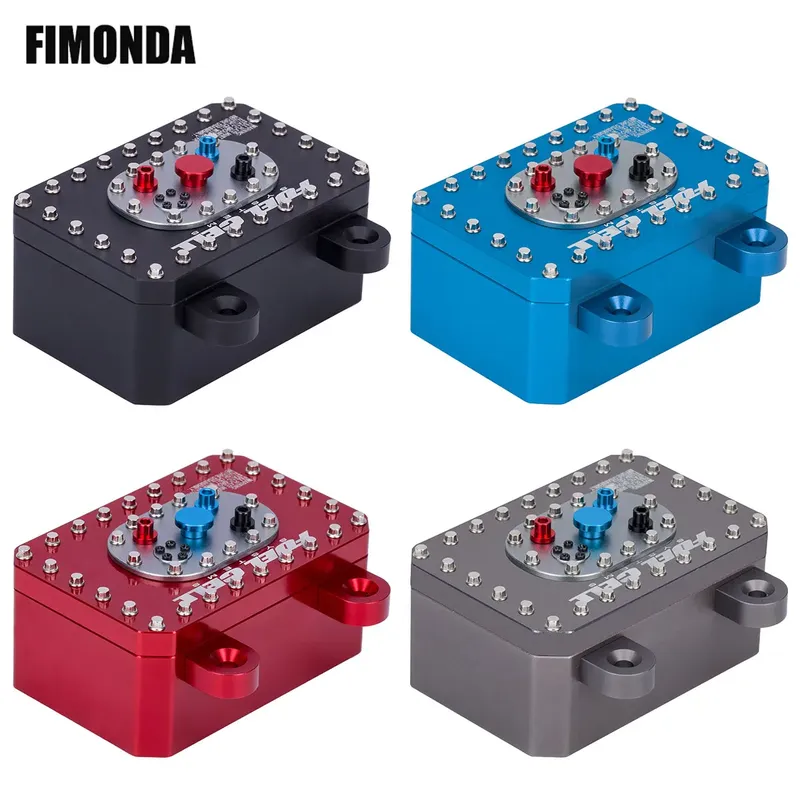 Aluminiumzellen-Empfängerbox/Elektrokasten/Kraftstofftank für 1/10 RC Crawler Car SCX10 PRO Überrollkäfig RR10 Capra simulierter Kraftstofftank