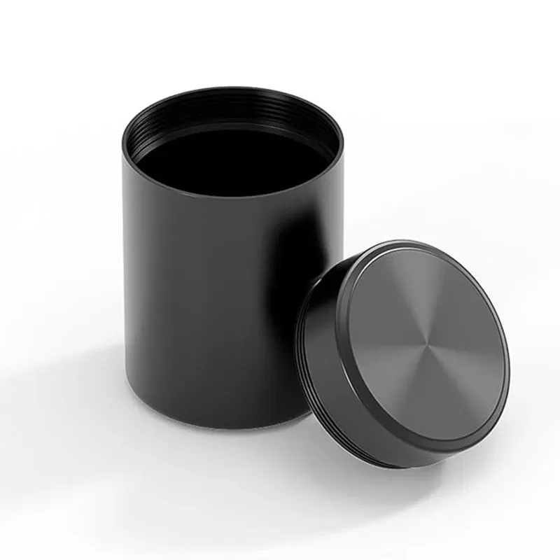 Mini Tragbare Versiegelt Glas Reise Feuchtigkeit-beweis Einfarbig Nuss Süßigkeiten Lebensmittel Lagerung Container Tee Kann Metall Box Edelstahl