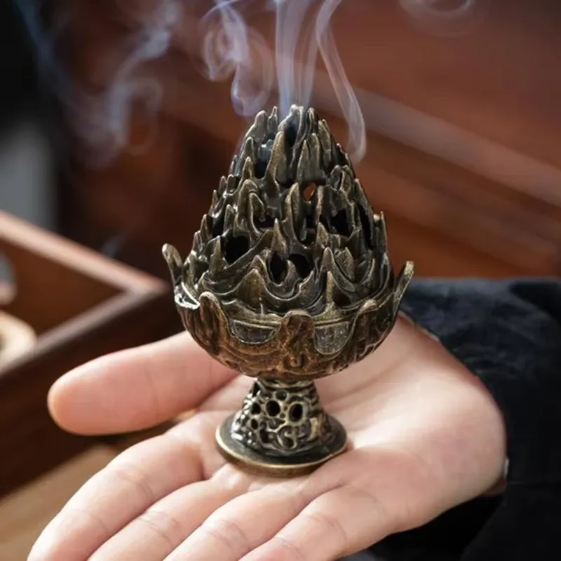 Vertikale Weihrauch Brenner Mini Legierung Hohl Weihrauch Halter Tragbare Tabletop Ornament Hause Aromatherapie Brenner Schreibtisch Dekoration