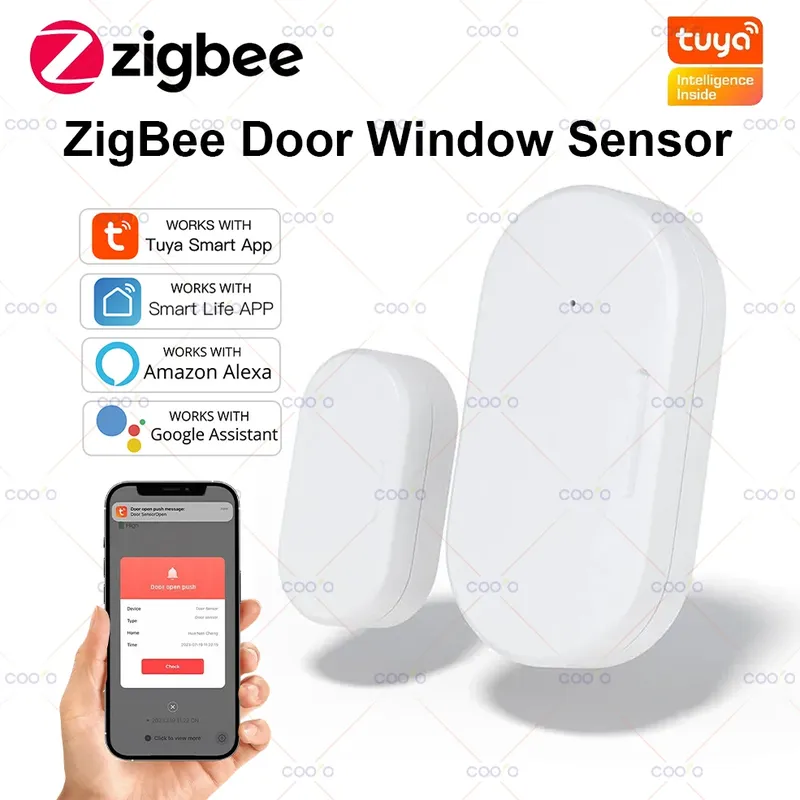 Tuya Smart Home Zigbee Tür Sensor Alarm Fenster Tür Offen/Geschlossen Detektoren Sicherheit Schutz Smart Leben Stimme für Alexa google