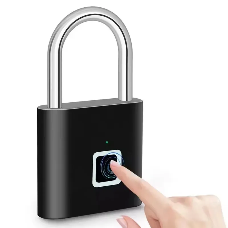 Keyless TYP C Lade-Fingerabdruckschloss Intelligentes Vorhängeschloss Wasserdichtes Türschloss 0,2 Sek. Entsperren Sie das tragbare Anti-Diebstahl-Vorhängeschloss Zink