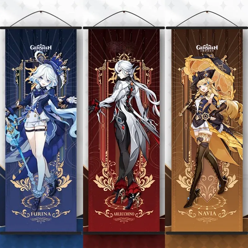Anime Impact Furina Neuvillette Arlecchino Poster Leinwand Wand Kunst Spiel Druck Malerei Bilder Kunstwerk Für Home Raum Dekoration