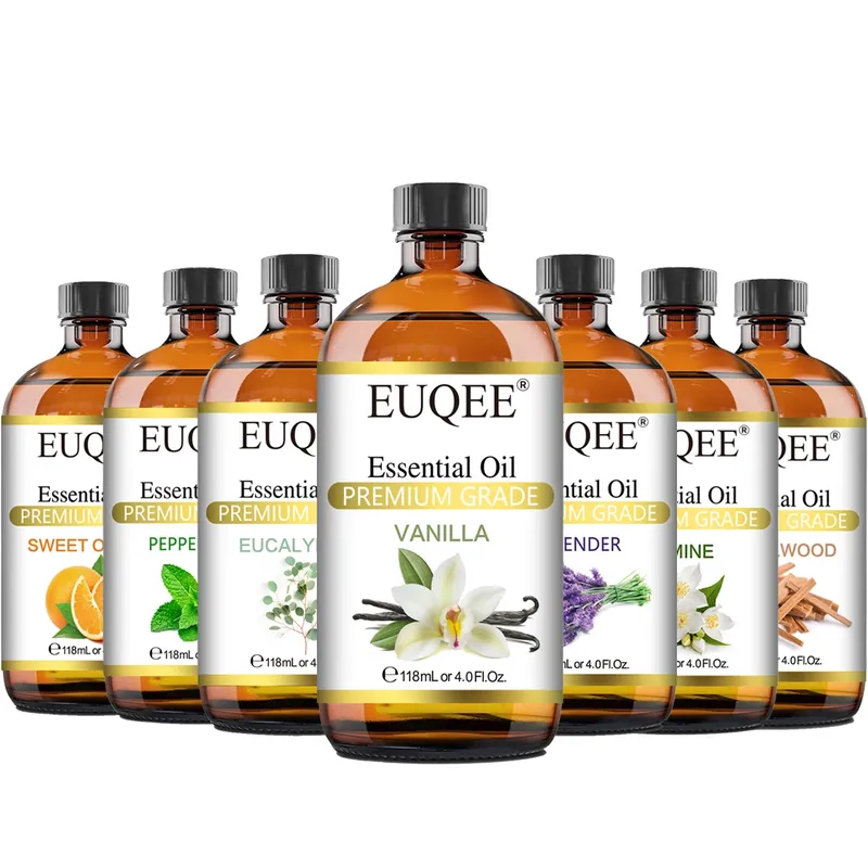 EUQEE Ätherische Öle mit 4 Fl Oz für Aromatherapie, Luftbefeuchter, aromatischer Diffusor, Herstellung von Düften, Kerze, handgemachte Seife, Heimduft
