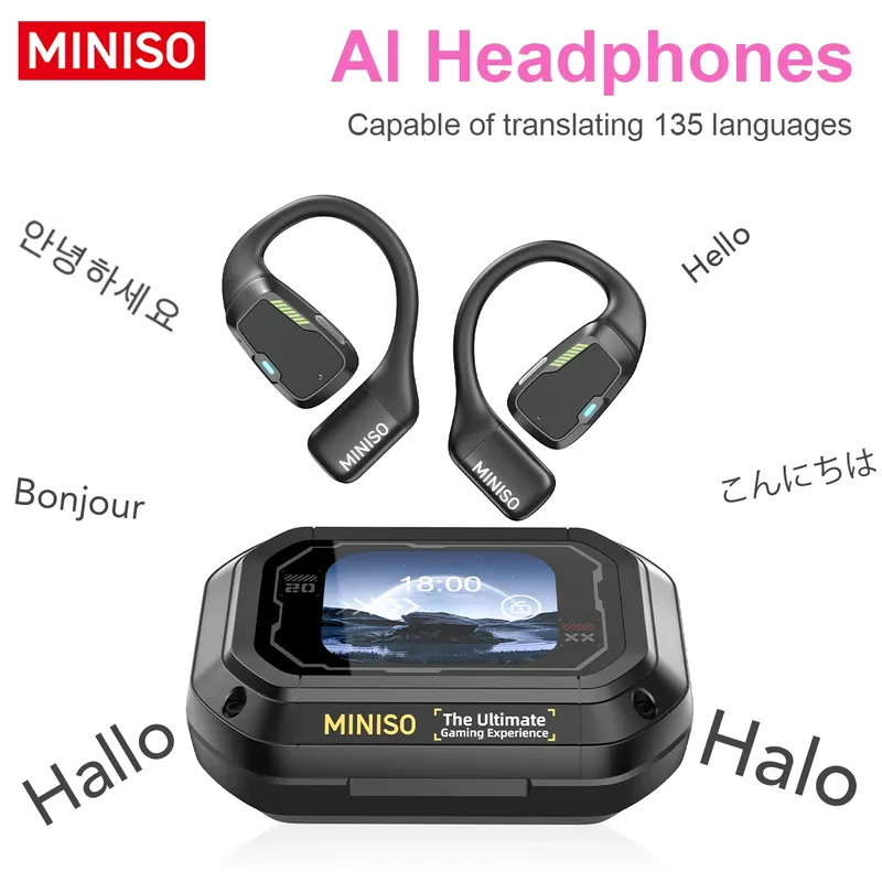 Übersetzer-Kopfhörer MINISO M98 AI Drahtlose Kopfhörer Büro-Chat-Headset ASMR Headset DIY APP AI Drahtlose Kopfhörer mit Mi