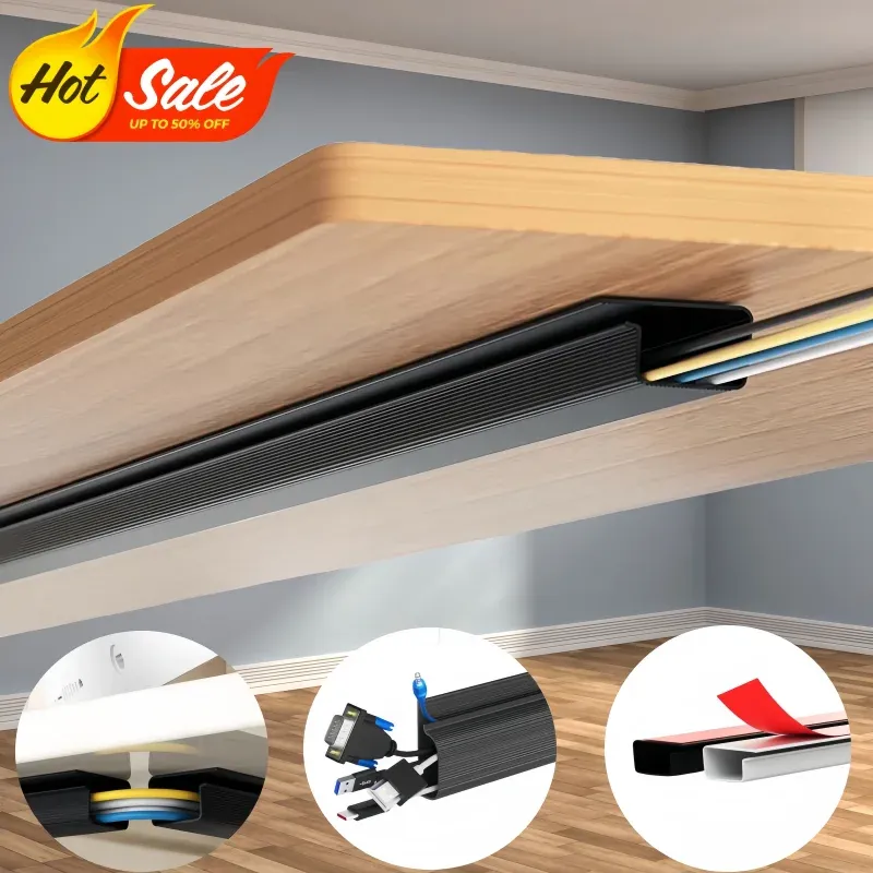 5/1 stücke PVC Kanal Unter Schreibtisch Kabel Management Tablett Organizer Netzkabel draht hider Streifen Protecter Kein Bohren kabel Raceway
