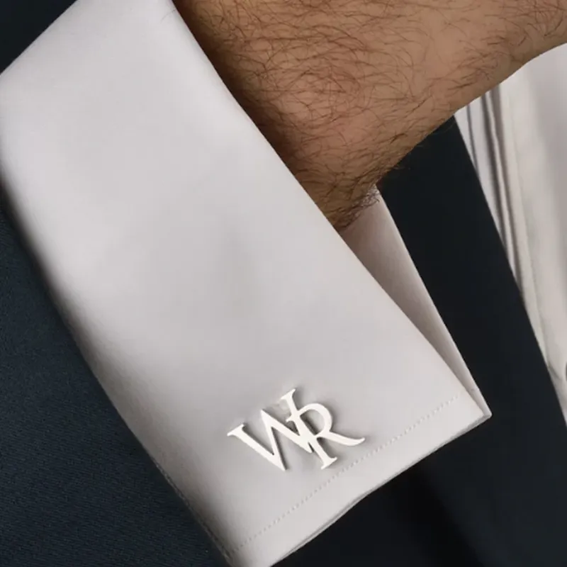 Benutzerdefinierte Manschettenknöpfe für Herren, luxuriös, personalisiertes Logo, Buchstabe, Edelstahl, Anzug, Hemd, Knopf, Hochzeit, Trauzeugen, Vatertagsgeschenke