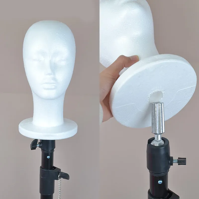 Weibliche Mannequin Kopf Polystyrol Schaum Hut Gläser Display Hut Perücke Display Stand Rack Mannequin Puppe Kopf Modell