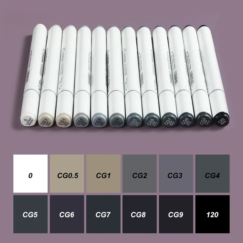 THOTUNE 12 Farben Warm Grau Kühle Grau Farbe Dual Head Marker Pen Alkohol Skizze Marker für Schule Kunst Design Marker Liefert