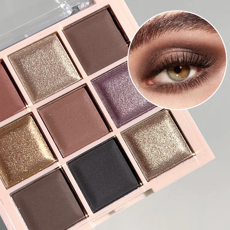JUJU DREAM 9-Farben-Lidschatten-Palette, mattes und schimmerndes Finish, weiche Milchteetöne, kompakt und einfach für das tägliche Make-up von Studenten