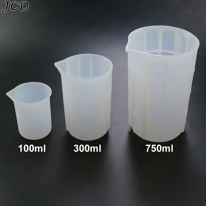 JCD 100ML/300ML/750ML Silikon Messbecher Mit Skala Lebensmittel-Grade Kuchen Machen Trenn Tassen DIY Kerze Epoxidharz Gemischte Werkzeuge