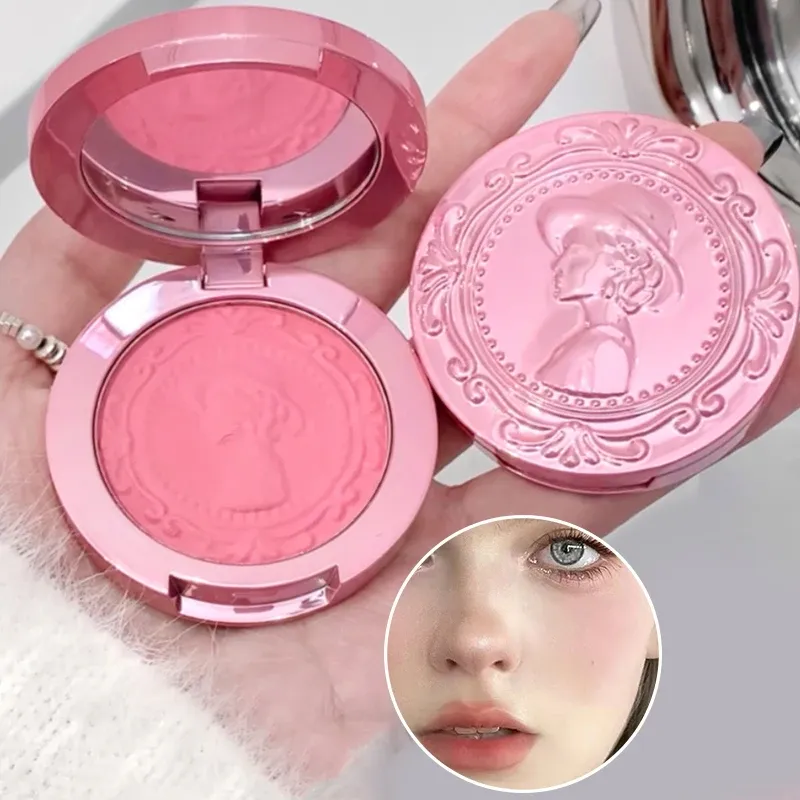 Dreidimensionaler Relief-Nebel, Farbrouge, natürliches, zartes Make-up, niedrige Sättigung, weibliche Rouge-Creme