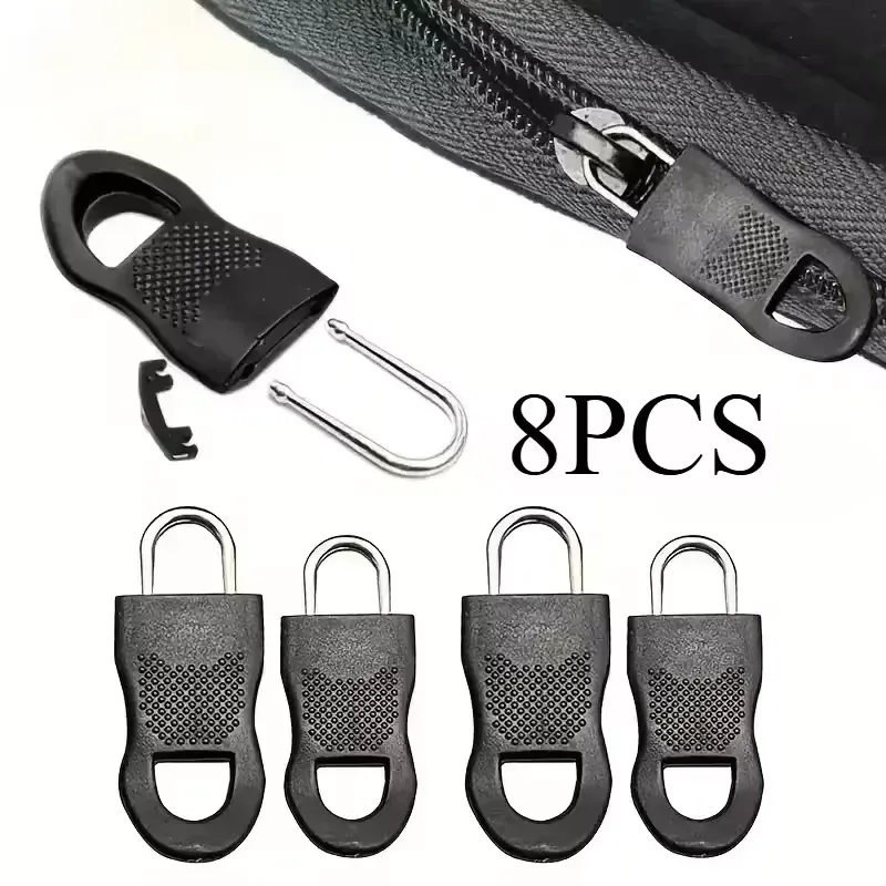 8-teiliges Ersatz-Reißverschluss-Zugset für Seil, Kleidung, Reißverschlussreparatur, defekte Schnalle, Reißverschlusskordel, Tasche, Koffer, Rucksack, Zelt