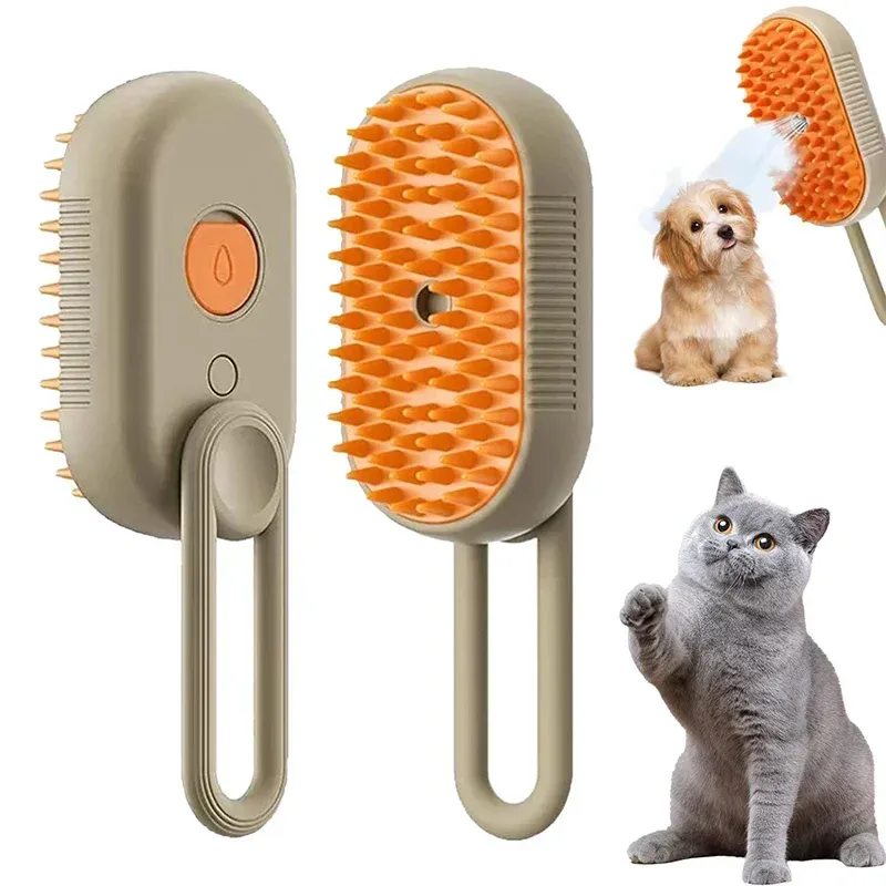 Katze Hund Haustier Spray Massage Pinsel Ein Taste Dampf Spray Klapp Drehbare Schwimmende Haar Bad Haar Entfernung Pinsel Kamm