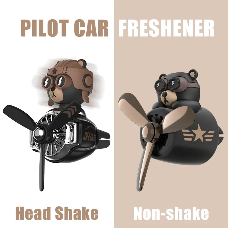 Rotierende Flugzeug Pilot Bär Auto Lufterfrischer Zubehör Innendekorationen Fan Vent Clips Parfüm Duft Diffusor Aroma