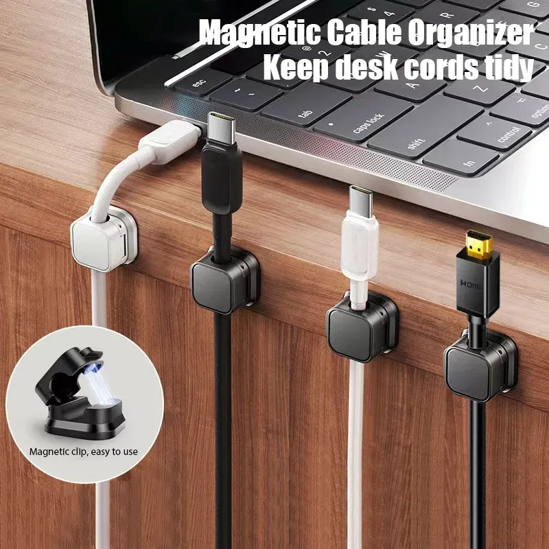 6 Teile/satz Magnetische Kabel Clips Kabel Organizer Einstellbare Kabel Halter Unter Schreibtisch Organisation Kabel Management Halter