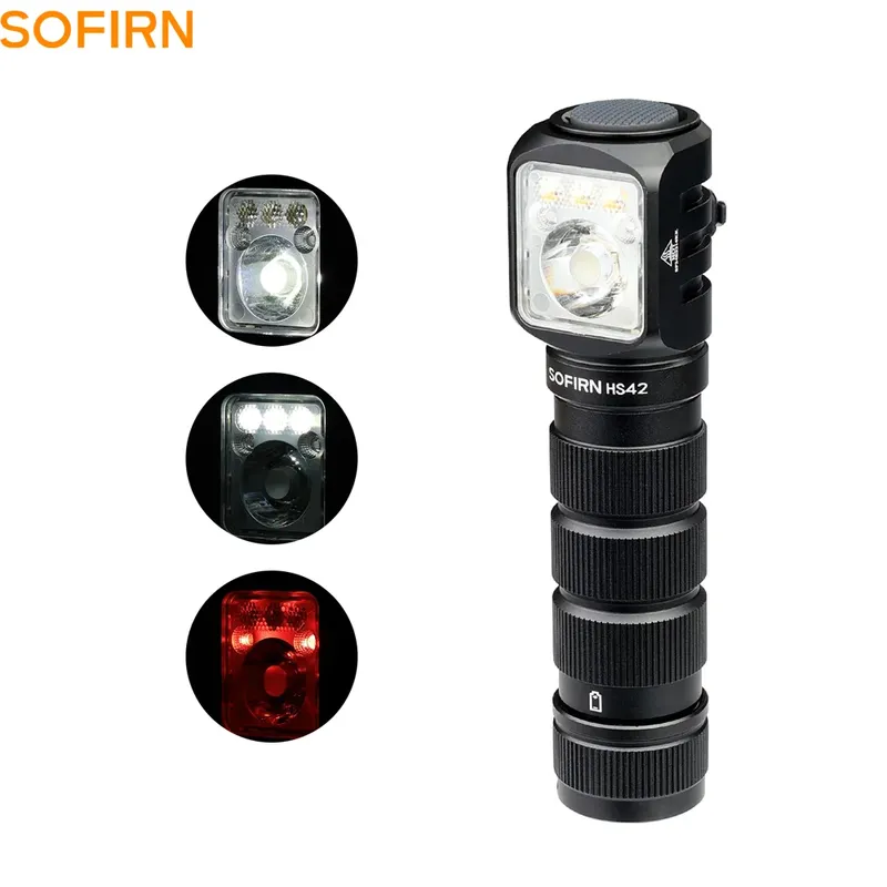 Sofirn hs42 scheinwerfer 2100lm 18650 edc usb c wiederauf ladbar mit power bank taschenlampe sst40 led lampe mit magnet für camping