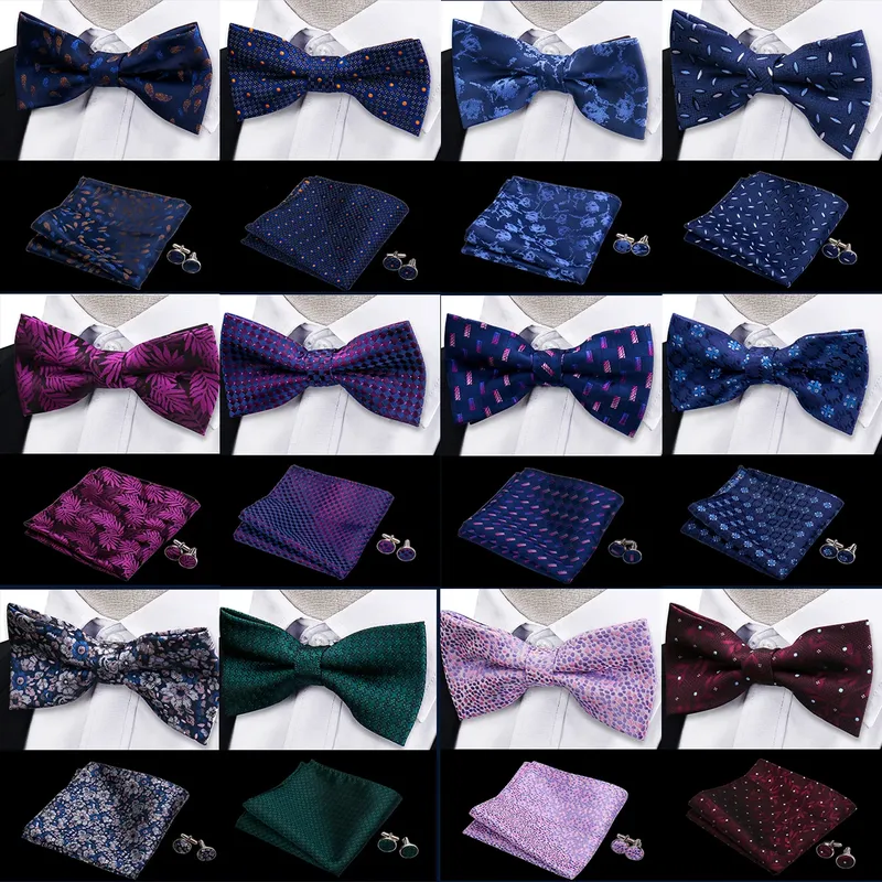 3 stücke Fliege Für Männer Bowtie Taschentuch Manschettenknopf Set Für Hemden Fit Business Hochzeit Schmetterling Paisley Einstecktuch Bowtie mann