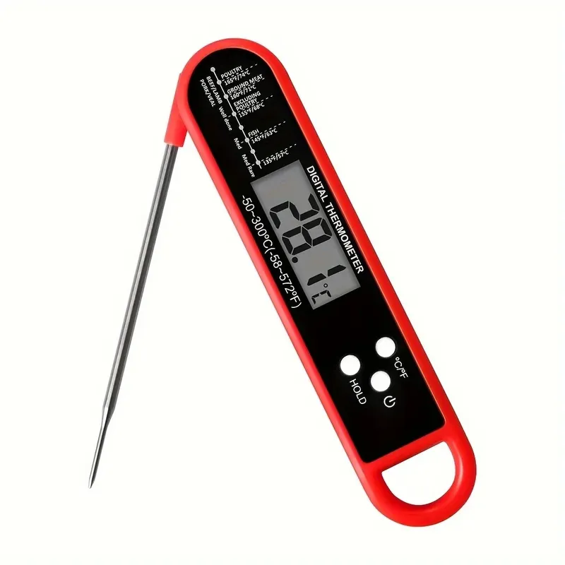 Professionelles Fleischthermometer Digital, Sofortanzeige mit hoher Genauigkeit, wasserdicht & beleuchtet, für Grill, BBQ, Ofen, Küche