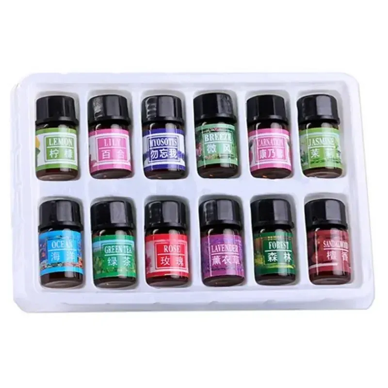 12PCS 3ML Lufterfrischer Natürliche Pflanzen Aromatherapie Ätherisches Öl Klimaanlage Parfüm Aroma Diffusor Duft Luftbefeuchter