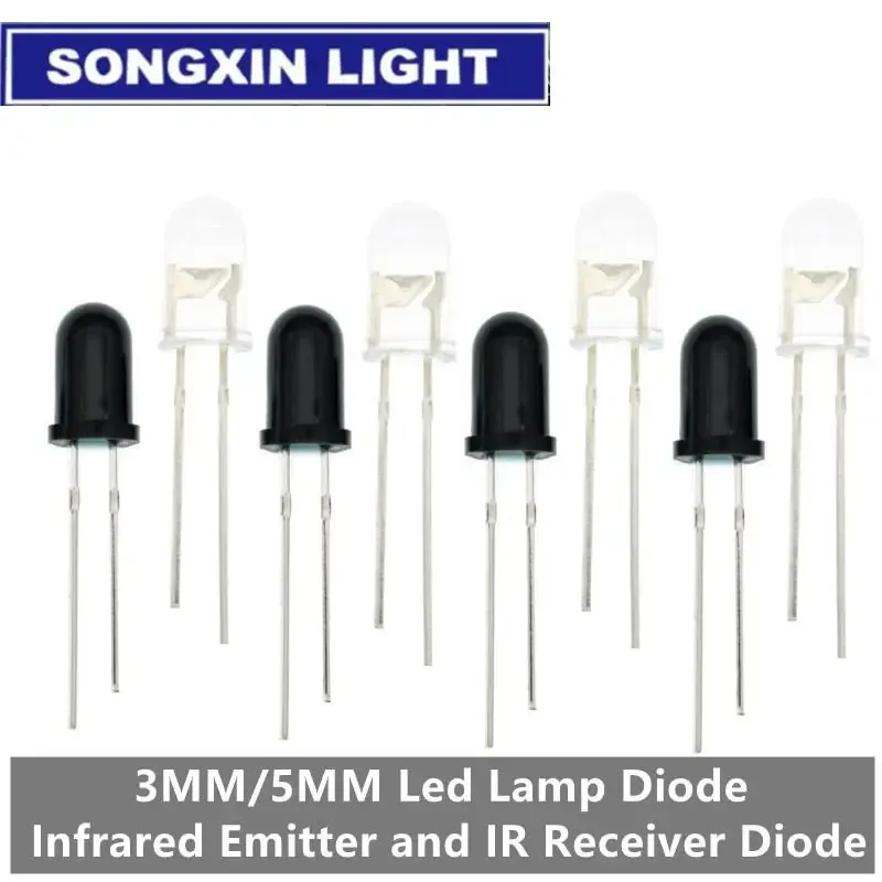 10 Paar 3 mm 5 mm 940 nm LEDs Infrarot-Sender und IR-Empfänger Dioden 301A für Arduino