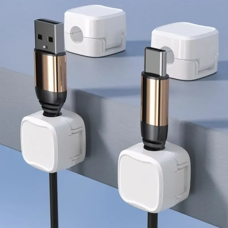 3/6 Stück Magnetischer Kabelorganizer für den Schreibtisch, Aufbewahrungshalterung für Mobilkabel, Wandstecker, Verkabelungshaken