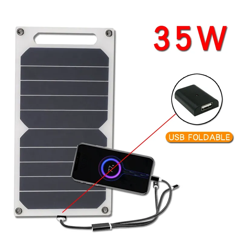Großhandel Solar Panel 5V USB Wasserdichte Outdoor Wandern Camping Tragbare Batterie Handy Lade Bank Lade Panel