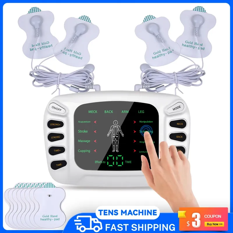 Elektrostimulator Physiotherapie TENS-Geräte Elektrischer Compex-Muskelstimulator EMS-Puls-Akupunktur Bestes Massagegerät für Körperpolster