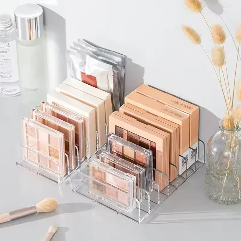 Make-up-Organizer-Box, transparentes Aufbewahrungsregal mit 7 Fächern, Mehrzellen-Display für Kosmetika, Rouge, Lidschatten, platzsparend, langlebig