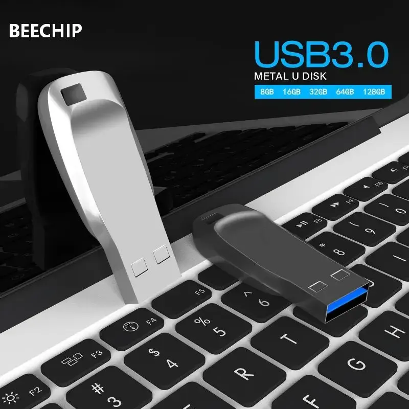 Hochgeschwindigkeits-Metallstab USB-Stick 3.0 Langlebiger Datenspeicher-Stick Stift-U-Disk Mehrere Kapazitäten 128GB 64GB 32GB 16GB 8GB