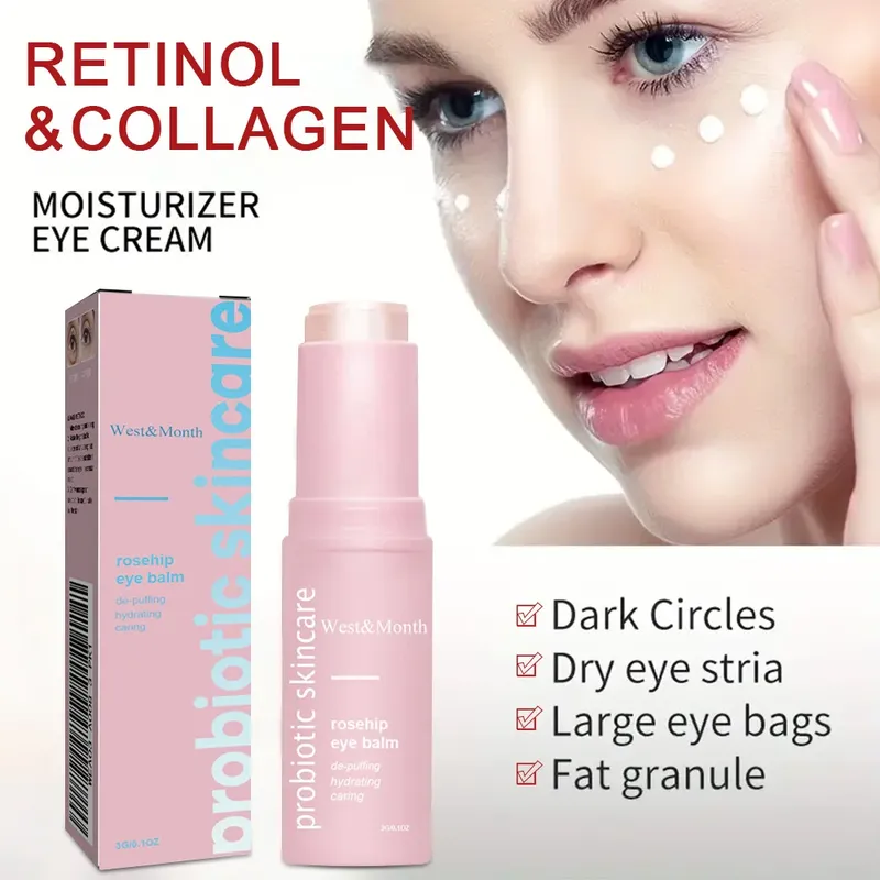 Extra erneuernde Hagebutten-Augenbalsam für Frauen zum Facelifting, feuchtigkeitsspendender Balsam-Stick, tiefe Feuchtigkeitscreme, Augenpflege