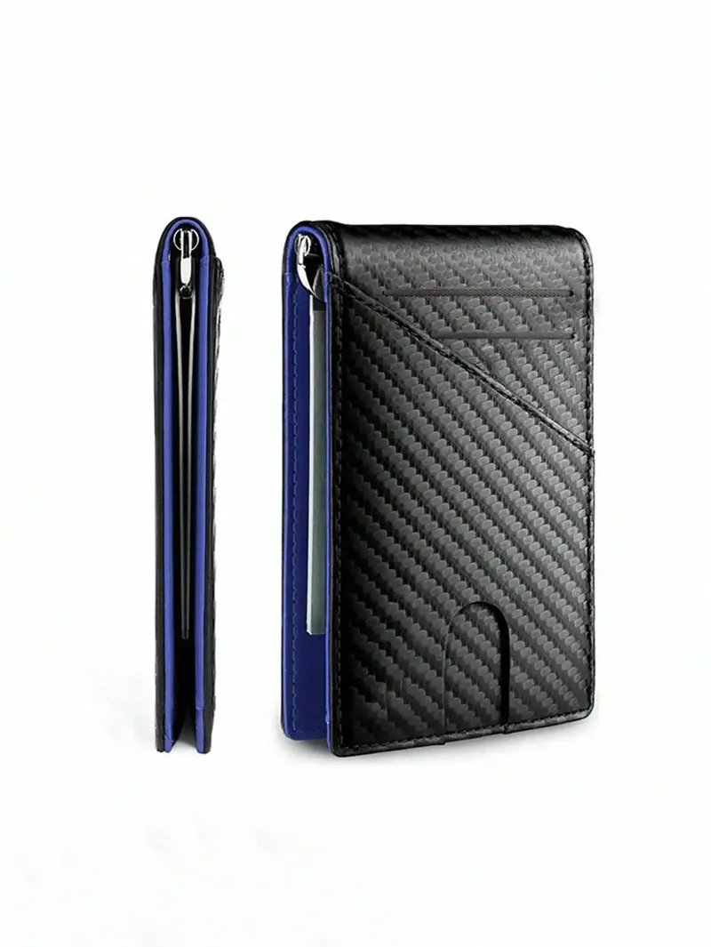 Rfid Carbon Fiber Leder Herren Airtag Geldbörsen Geldbörse Kreditkartenetui für Air Tag Geldbörse Schwarz Luxuriöse minimalistische Kartenetui