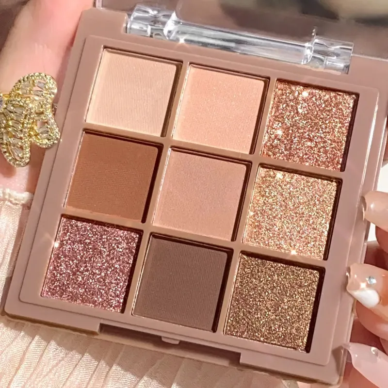 Luxuriöse 9-18-Farben-Lidschattenpalette – samtmatt und schimmernder Wirkung, langlebig, wasserfest, Beeren-, braune und nackte Töne