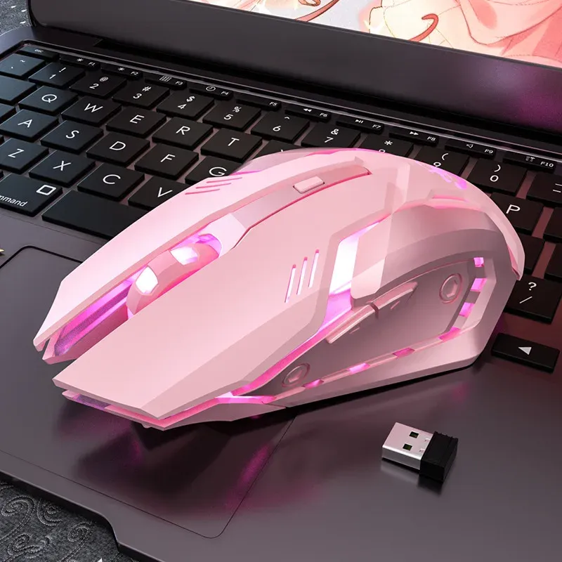 Gaming Stumm Maus Nette RGB Gamer 6 Tasten Mäuse Optische Büro Computer Maus Für Desktop Laptop Ergonomische Spiel Maus