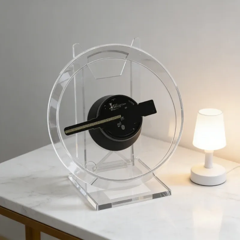 Mini 3D Holographischer Projektor-Lüfter Desktop LED Werbemaschine Hologramm Bild- und Videoanzeige Fernbedienung mit Ständer