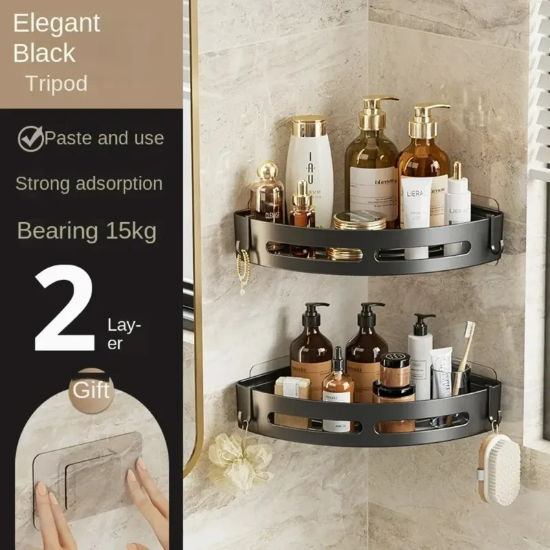 3/2/1 Stück selbstklebende Badezimmer-Shampoohalter, Duschablage, Aufbewahrungsregale ohne Bohren, Eckregal, Handtuchhalter für Badezimmer
