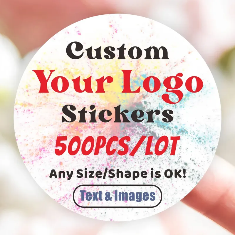 500 Stück individuelle Aufkleber, individuelle Logo-Etiketten, Hochzeit, Geburtstag, Taufe, Verpackung, drucken Sie Ihren eigenen Aufkleber, personalisierte Aufkleber