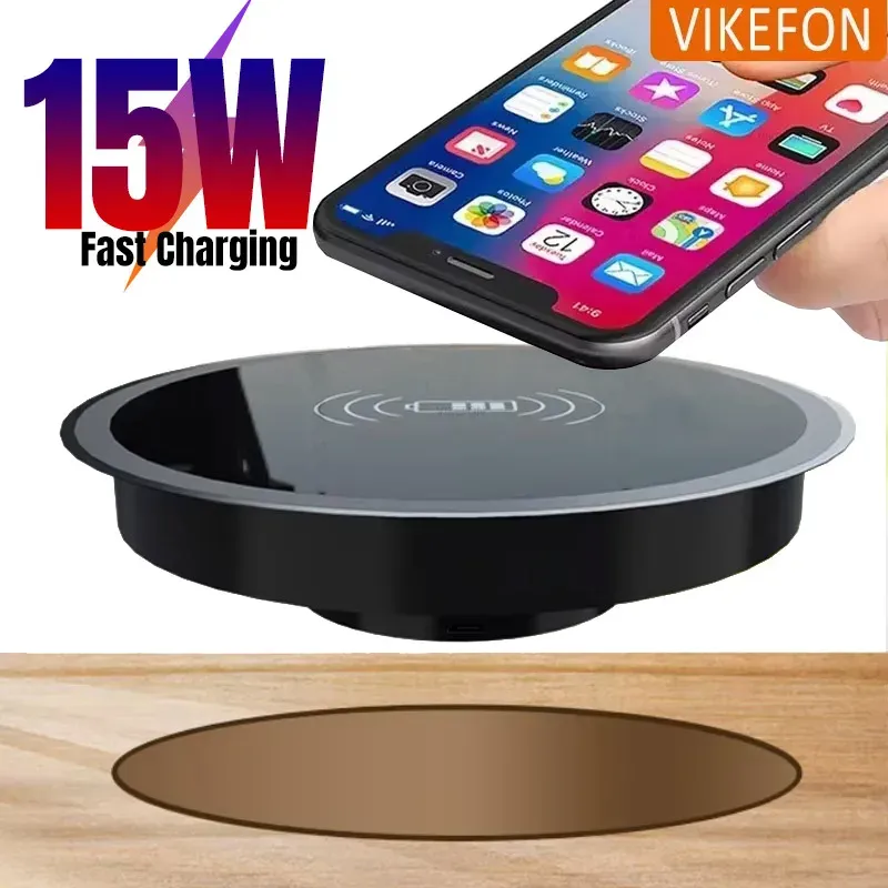 Schnelles kabelloses Desktop-Embedded-Ladegerät für iPhone 16 15 14 13 12 Pro Max Samsung S24 S23 Huawei Xiaomi Schnelles induktives Laden