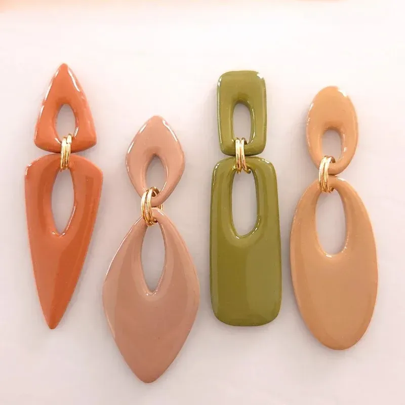 STATEMENT NO DRILL Längliches Dolchenschneider-Set aus Ton |   Trendige Ausstecher im Boho-Stil, abstrakte geometrische Form, große Ohrring-Tonwerkzeuge