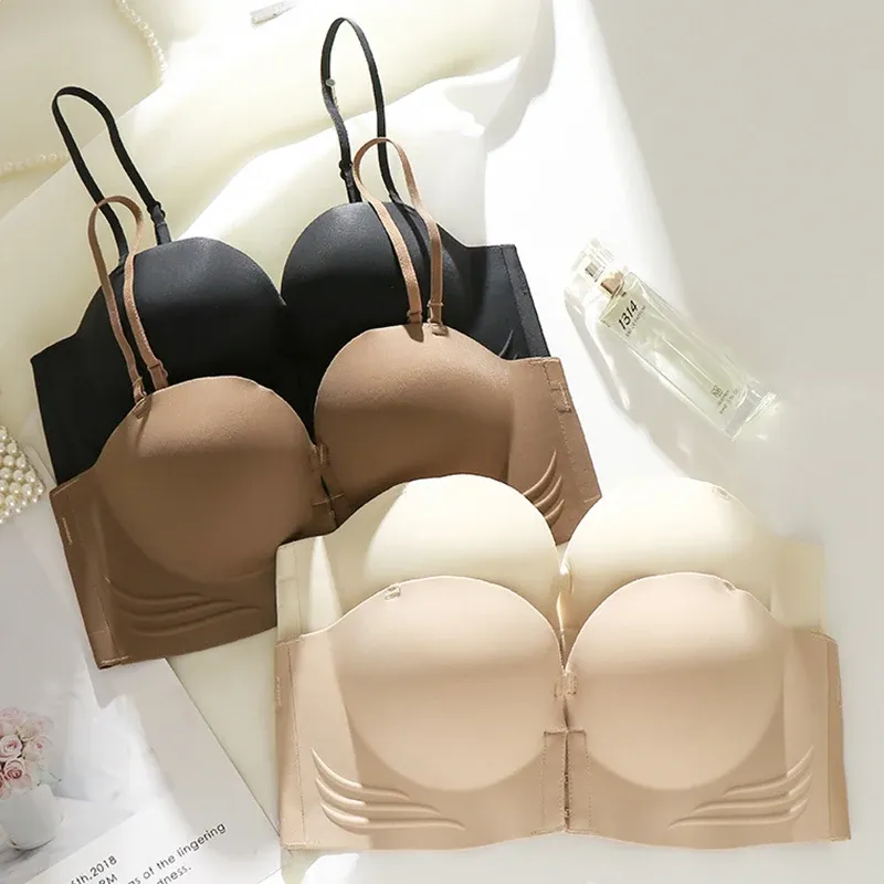 FINETOO Verschluss Vorne Sexy Push-Up Bh Frauen Unsichtbare Bhs Unterwäsche Dessous Für Weibliche Büstenhalter Liebsten Nahtlose Bralette