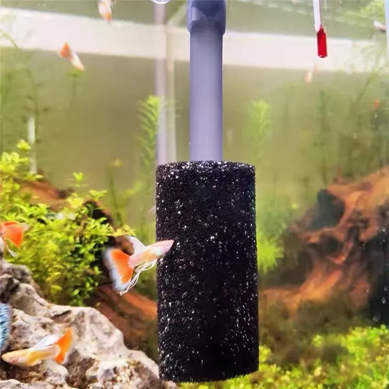 5er-Pack Vorfilterschwamm für Aquarien, schwarze Schaumstoffrollen, kompatibles Ansaugfilterzubehör für Fische, groß