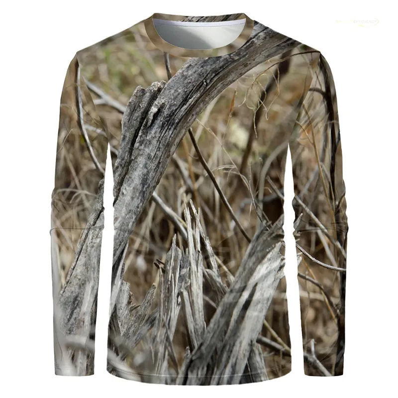 Camouflage Jagd T-Shirt Wald Druck Männer T Shirt Outdoor Sport Langarm Reise Taktische Ausbildung Oversize Top Herren Kleidung