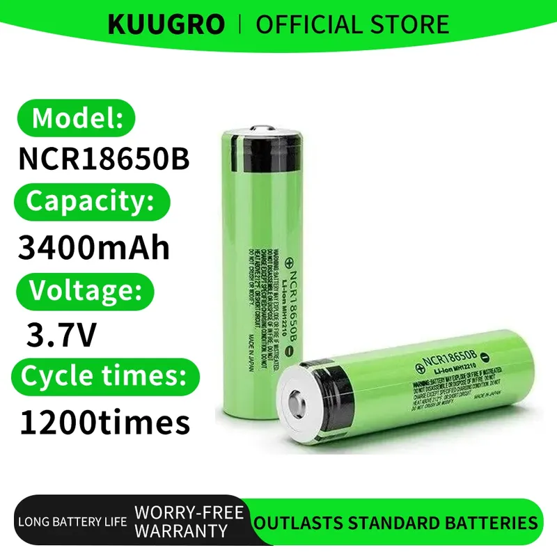 100 % neuer Original-Akku NCR18650B 3,7 V 3400 mAh 18650 mit spitzem Kopf für Taschenlampe, tragbarer Ventilator, Rasierer