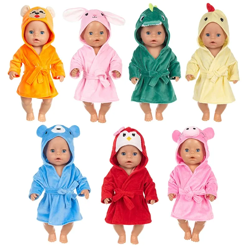 Puppe Kleidung Bademantel Set Pyjamas Für 18 Zoll/45 cm Amerikanische Puppe Mädchen Neue Reborn Baby Puppe Zubehör Schlaf tragen Geburtstag Geschenke