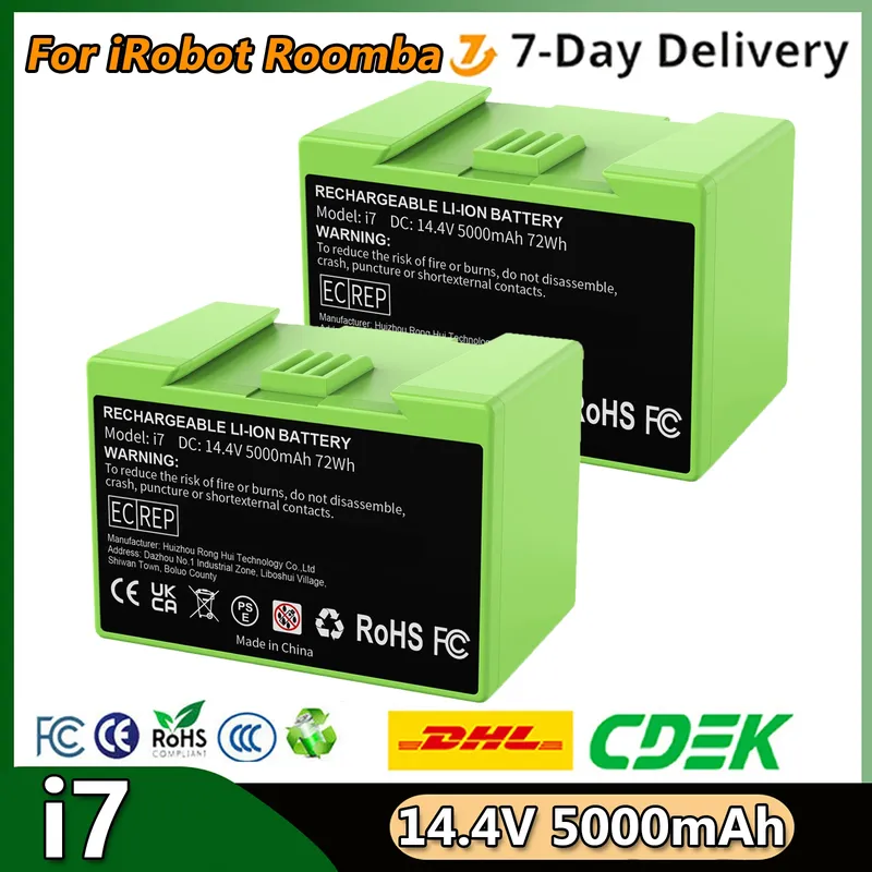 Für iRobot Roomba i7 Akku 14,4 V 5000 mAh Für i3 i4 i5 i6 i7 i8 J7 E5 Serie Staubsauger ersatz Batterie