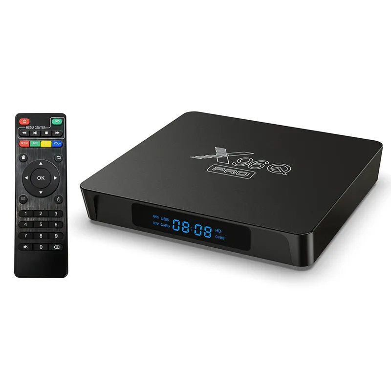 X96Q PRO Android 10.0 Smart TV Box UHD 4K Media Player Allwinner H313 Quad-Core H.265 2,4G & 5G WiFi 100M LAN Fernbedienung