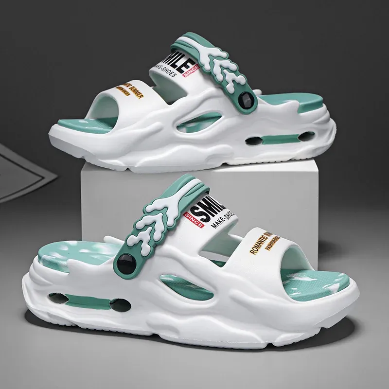 Mode Für Männer Rutsche Hausschuhe 5CM Plattform EVA Strand Schuhe Männer Komfortable Outdoor Cloud Hausschuhe Für Männer Sommer Pantuflas hombre