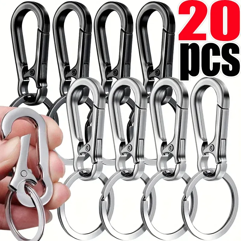 1/20 stücke Karabiner Clip Schlüsselbund Metall Karabiner Form Schlüssel Ring Schlüsselring Halter Clips Haken Halter Organizer Auto Schlüssel Finder